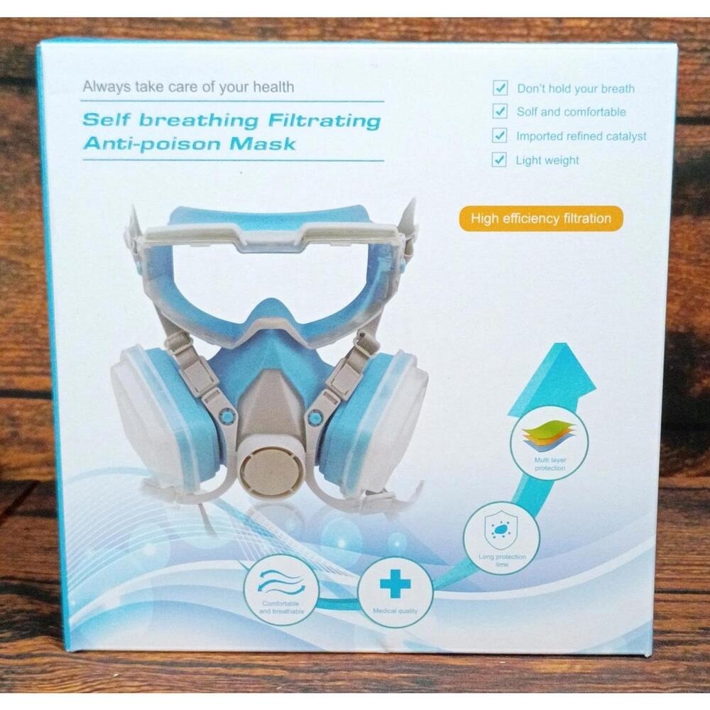 Self Breathing Filtrating Anti-poison Mask with Double Filter Box Design